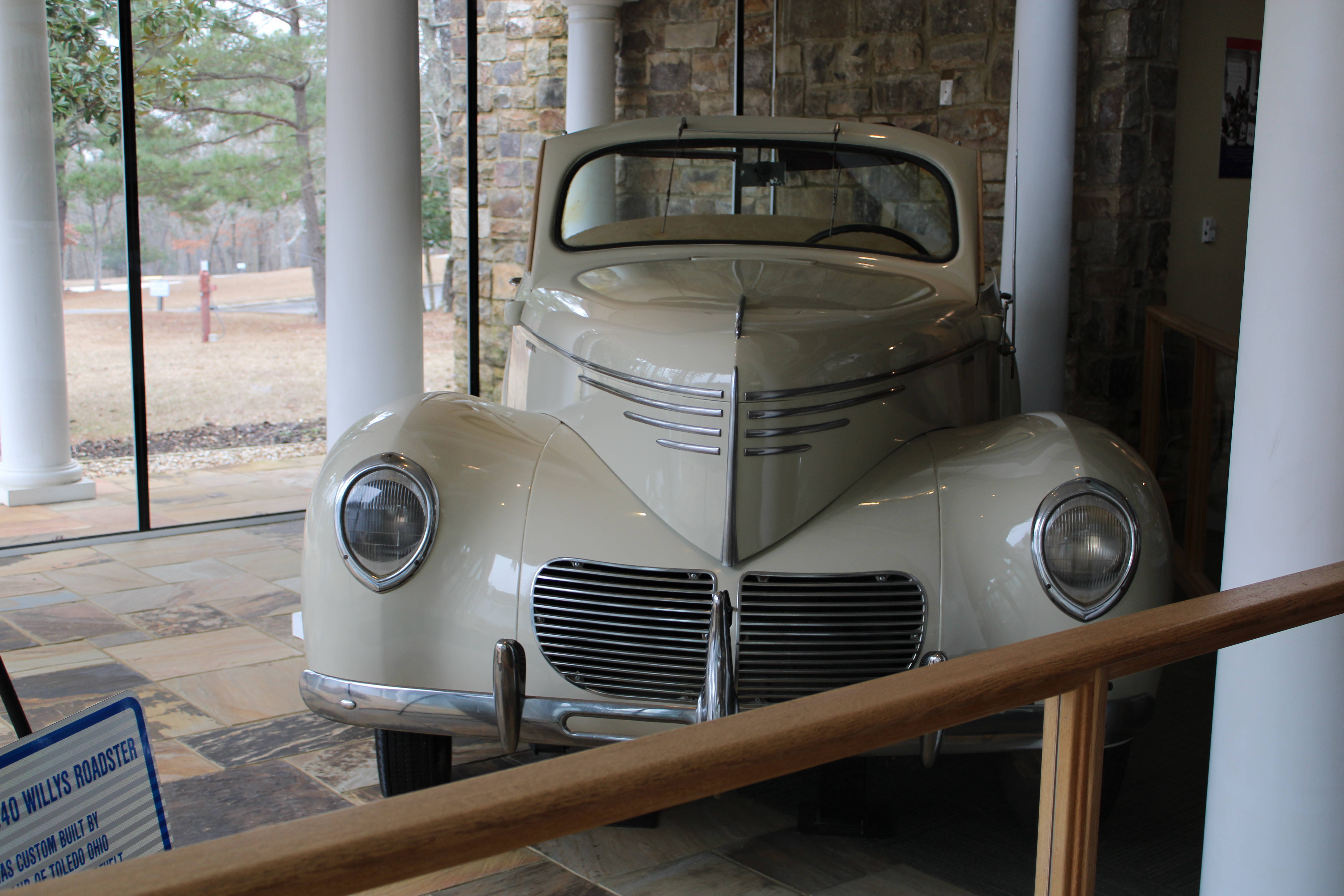  A 1940s roadster in beige of that is either the same or a similar model to the navy blue car from earlier. This was was also custom built for Roosevelt.